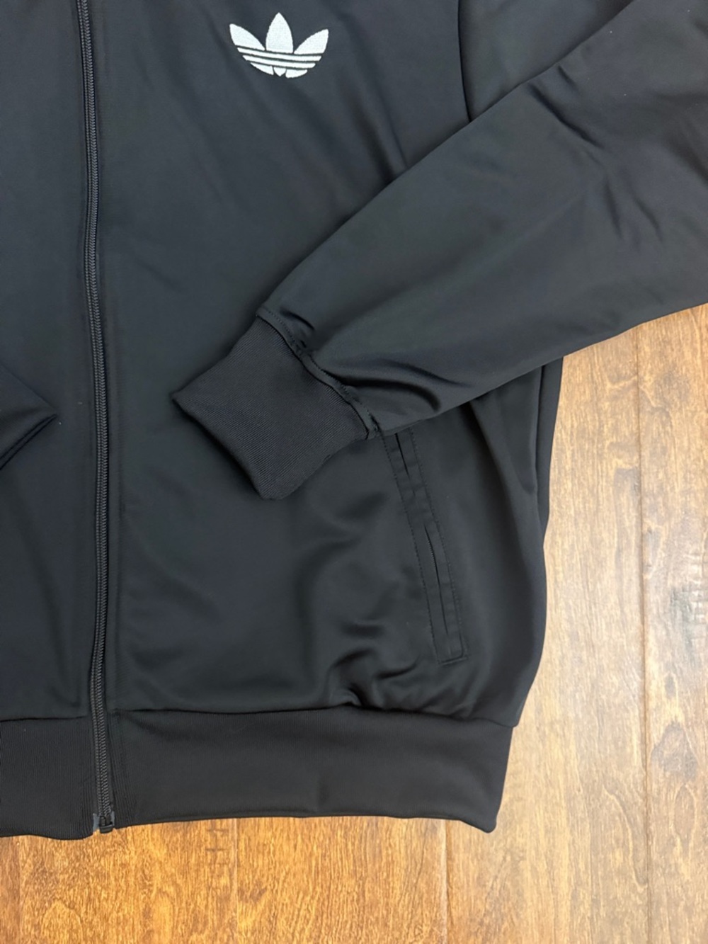 adidas Originals Women’s Black Track Jacket with White Stripes and Trefoil - Picture 6 of 16